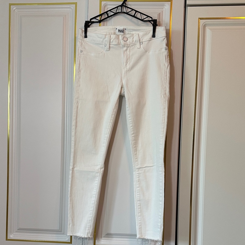 PAIGE Verdugo Crop white jeans